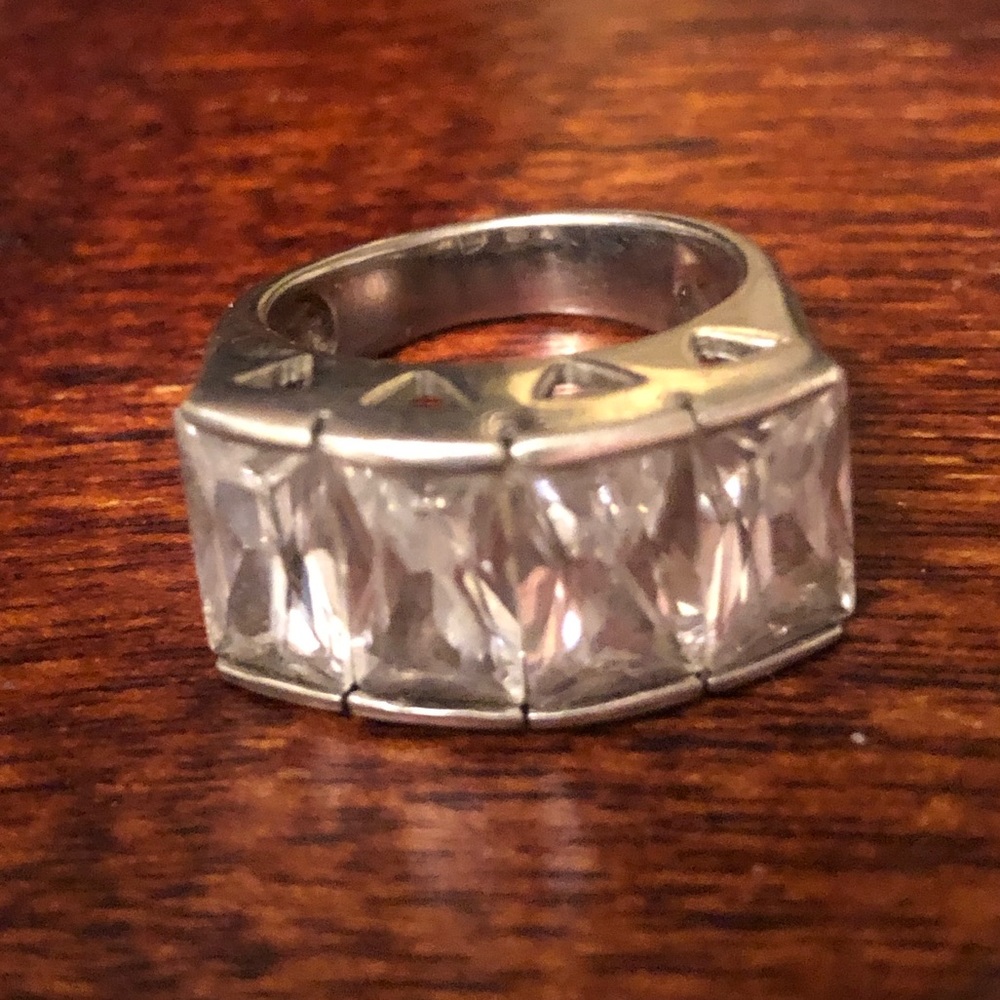 Crystal Ring Stirling Silver - image 1